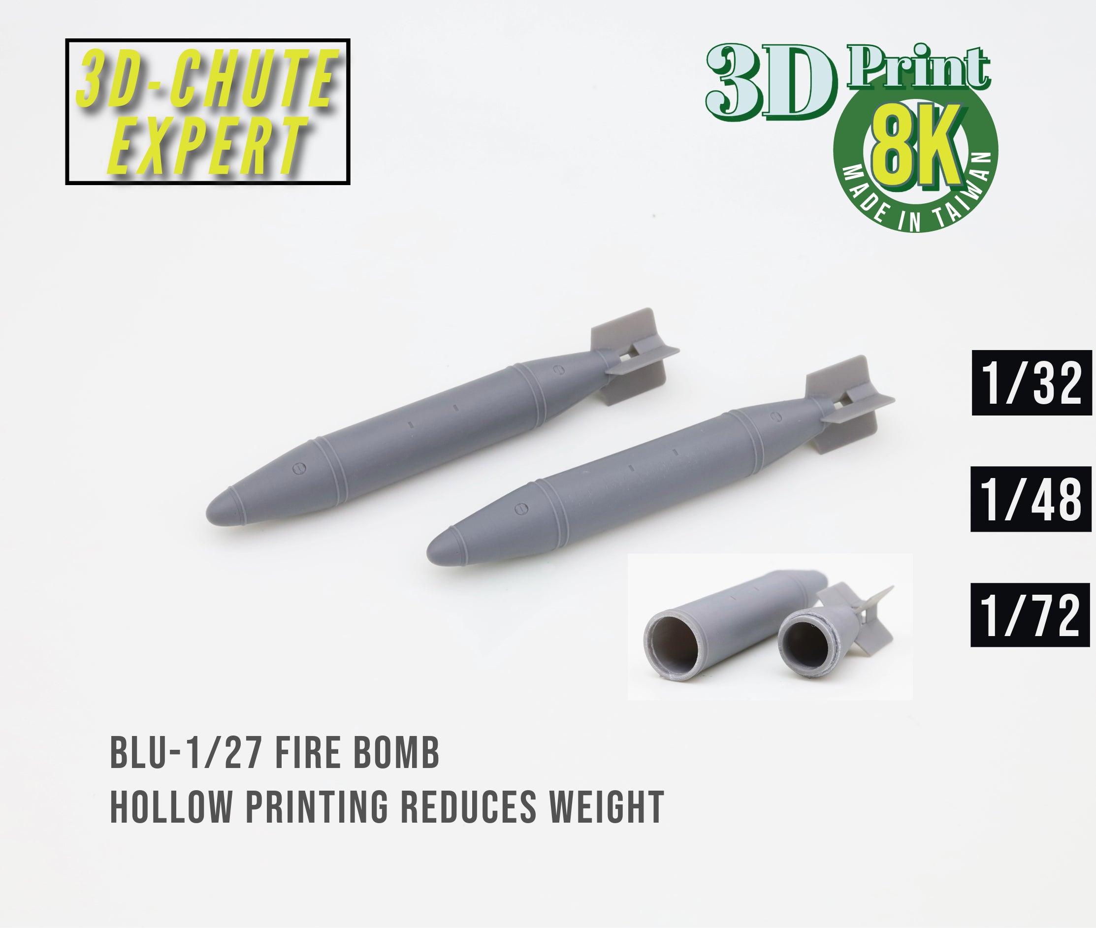 1/32、1/48 BUL-1/BLU-27 fire bomb – 3D-CHUTE EXPERT