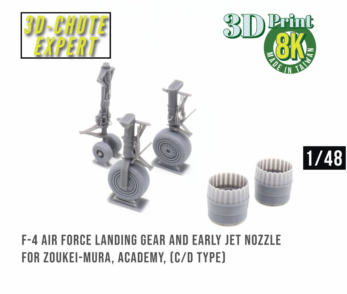 1/48 F-4 air force  landing gear for ZM, Academy, Hasegawa, MENG