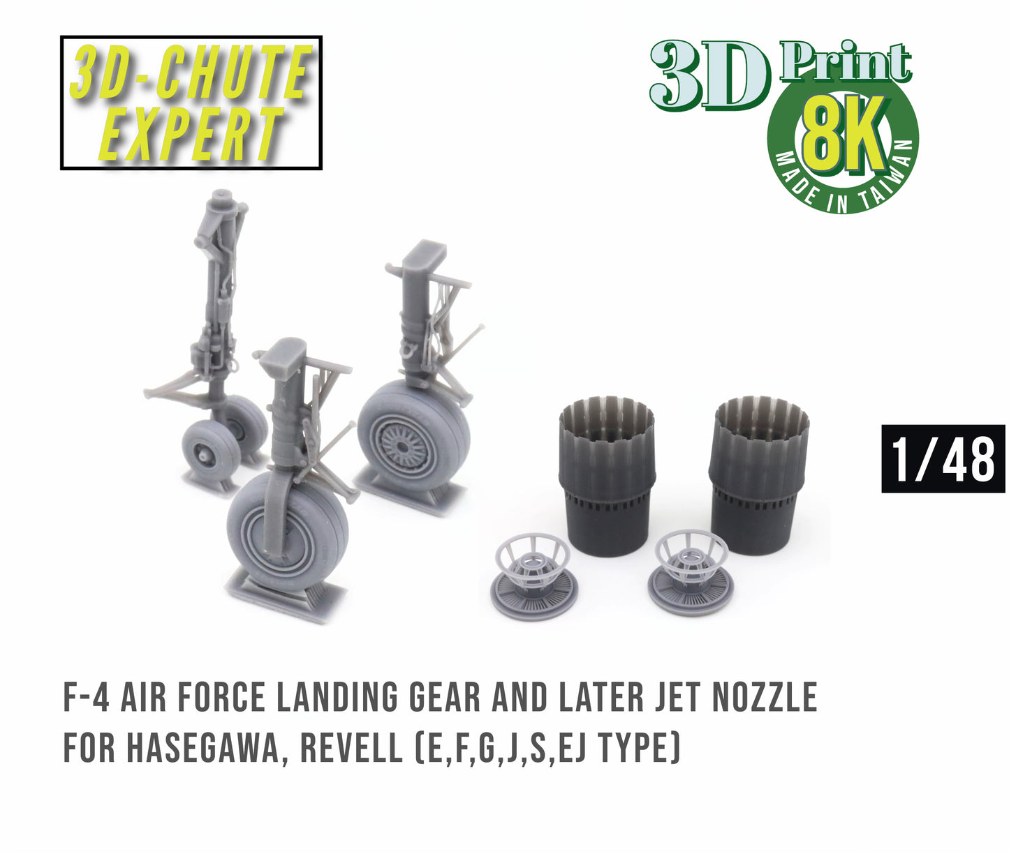 1/48 F-4 air force  landing gear for ZM, Academy, Hasegawa, MENG